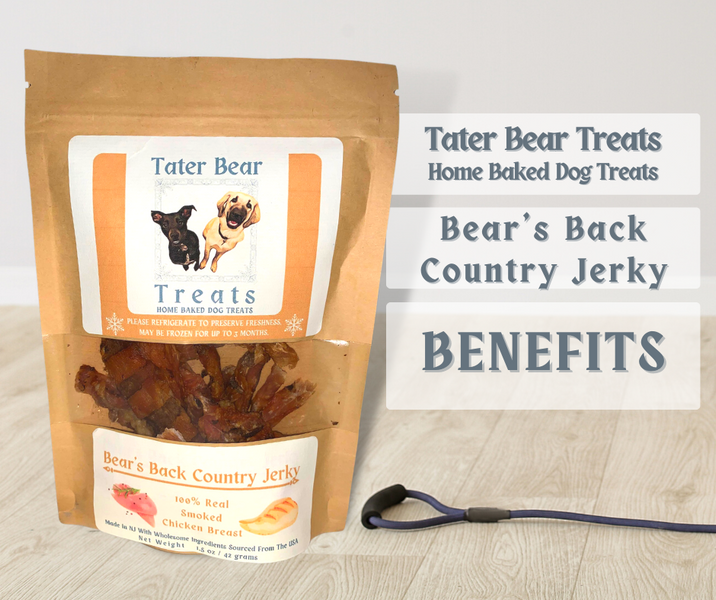 The Wholesome Delight of a 100% Real Chicken Breast Dog Treat: Tater Bear Treats Bear's Back Country Jerky with Naturally Smoked for Optimal Dog Health