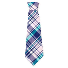 Load image into Gallery viewer, Navy/Pink/Turquoise Madras Plaid Neck Tie (Dog or Cat)