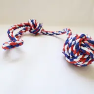 Load image into Gallery viewer, Old Glory Rope Ball Tug for Medium Size Dogs
