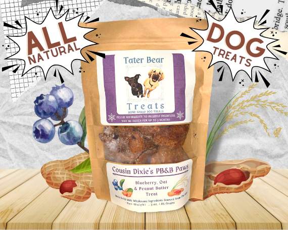 Cousin Dixie's PB&B Paws -  All Natural Home Baked Dog Treats