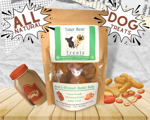 Bear's (Peanut) Butter Balls -  All Natural Home Baked Dog Treats