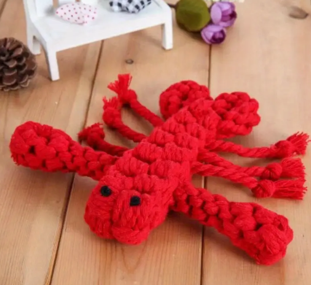 Pet Chew Toys Cotton Rope (Red Lobster)