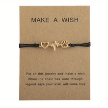 Load image into Gallery viewer, Bracelet Heart & Paw Gold