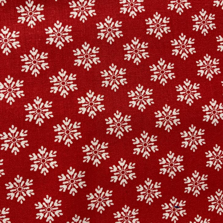 Snowflakes on Red Winter Tie-On Dog Bandana (Snowflakes Red)