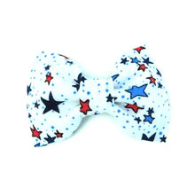 Load image into Gallery viewer, White Stars Dog Bow Tie
