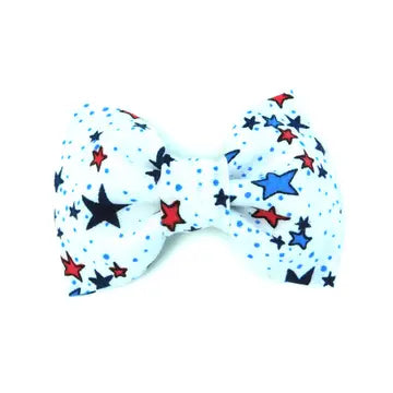 White Stars Dog Bow Tie