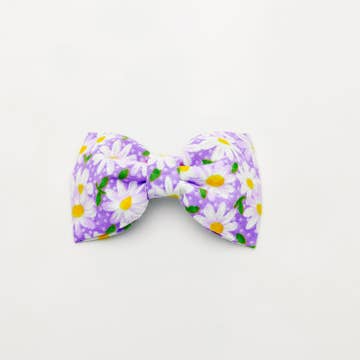 Purple Daisy Dog Bow Tie