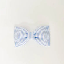 Load image into Gallery viewer, Blue Seersucker Dog Bow Tie
