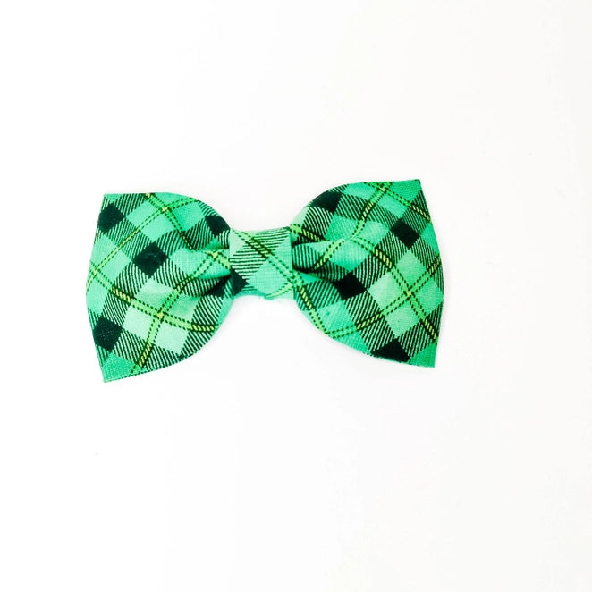 Paddy's Plaid Dog Bow Tie