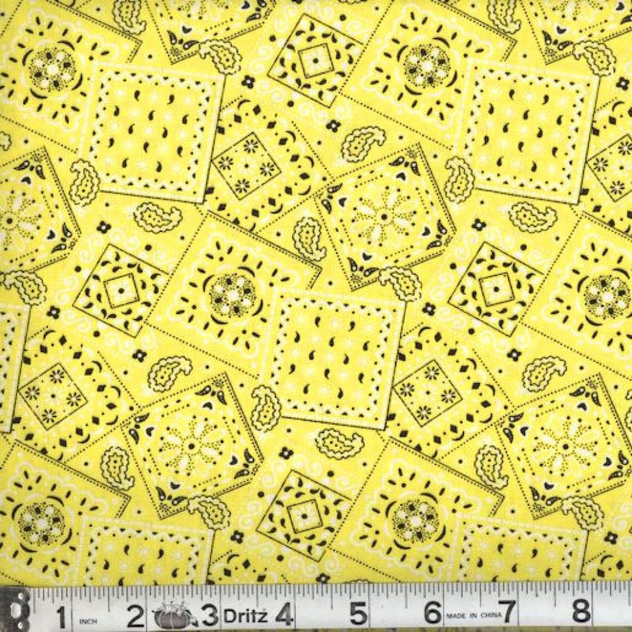 Traditional Paisley Print Tie-On Bandana (Yellow)