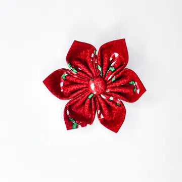 Crinkle Candy Cane Dog Collar Flower