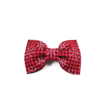 Red Snowflakes Dog Bow Tie