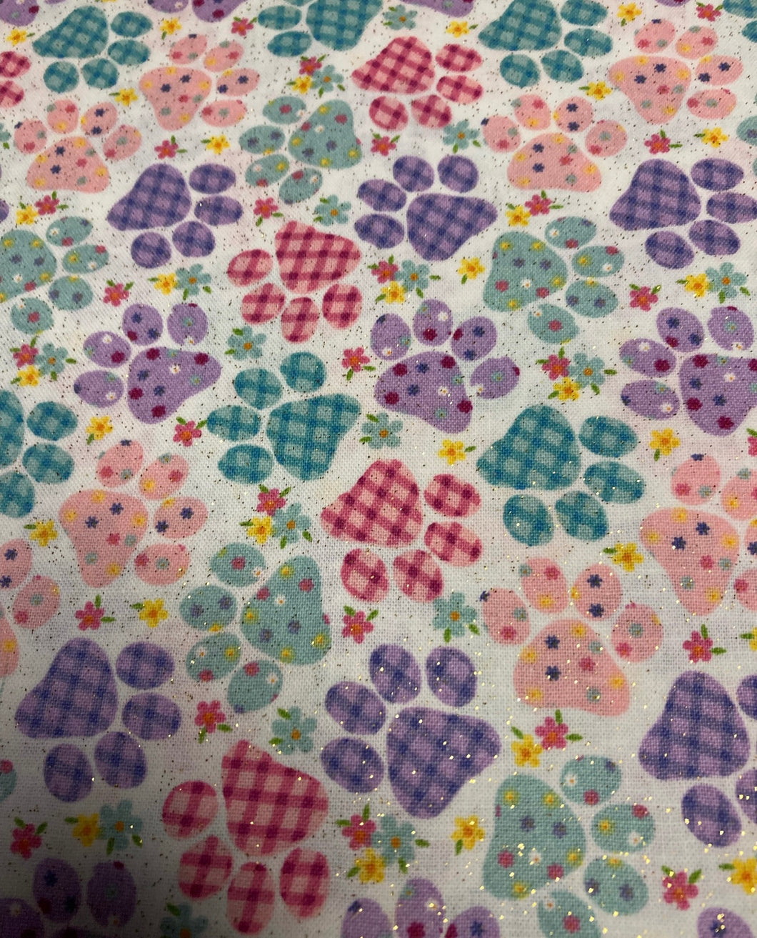 Multi Paws Tie-On Dog Bandana