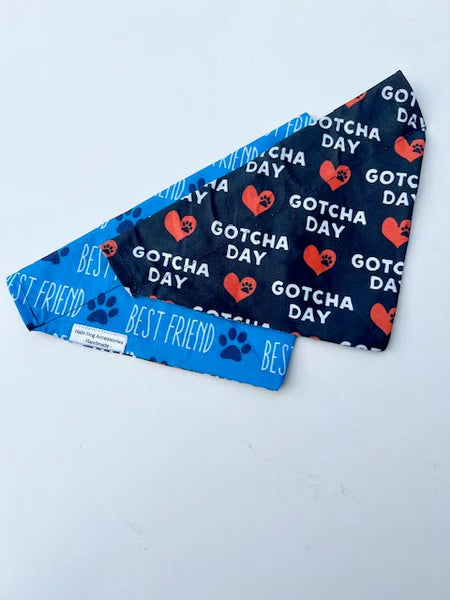 Best Friends/Gotcha Day Reversible Collar Bandana