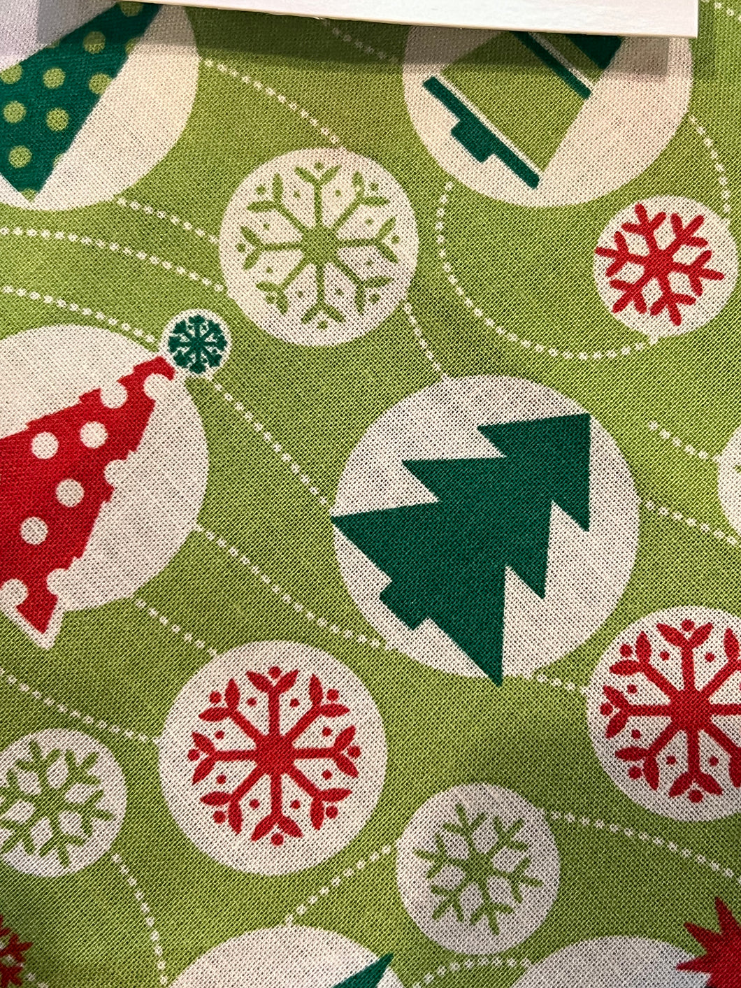 Light Green Trees and Flakes Tie-On Dog Bandana