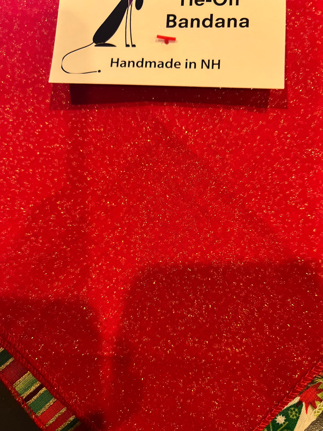 Red Sparkles Tie-On Dog Bandana