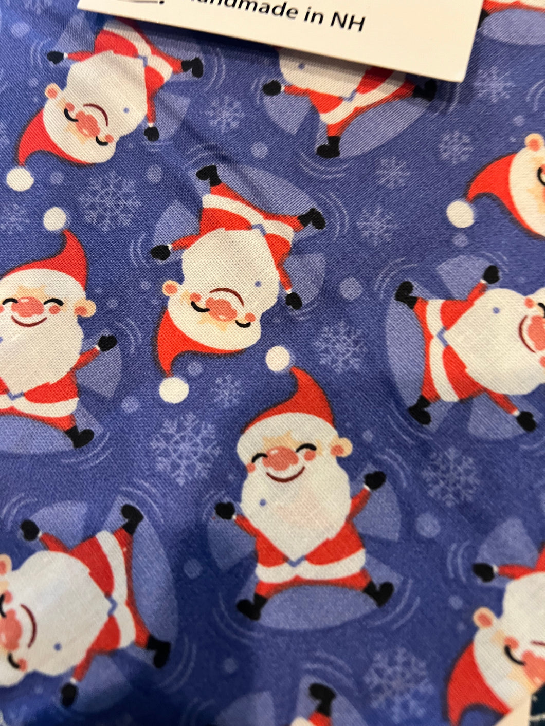 Santa on Purple Tie-On Dog Bandana