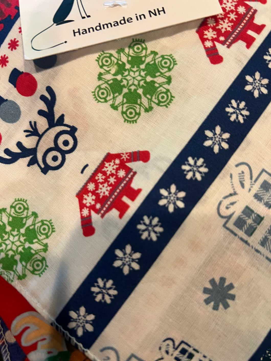 Christmas Minions Tie-On Dog Bandana