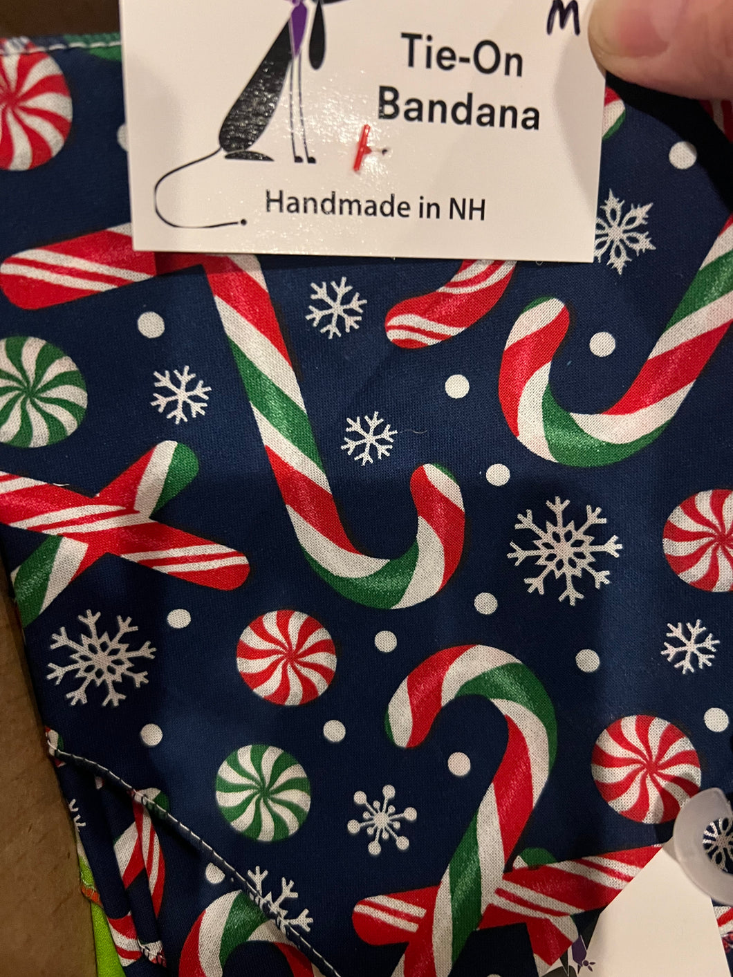Candy on Blue Tie-On Dog Bandana