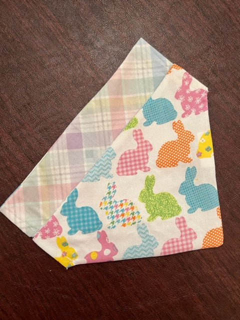 Patterned Bunnies Reversible Collar Bandana