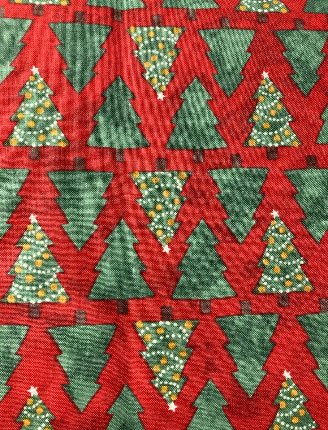 Christmas Trees on Red Tie-On Dog Bandana