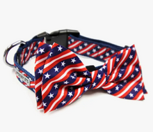 Load image into Gallery viewer, Bias Stars and Stripes Bow Tie (Dog or Cat)
