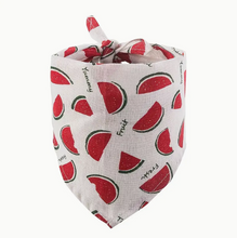 Load image into Gallery viewer, Cartoon Fruit Pattern Towel, Dog/Cat Triangle Scarf (Red)
