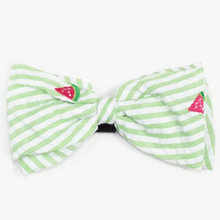 Load image into Gallery viewer, Green Stripe Watermelon Bow Tie
