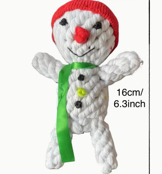 Candy Cane and Snowman Dog Toy