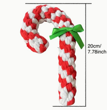 Load image into Gallery viewer, Candy Cane and Snowman Dog Toy
