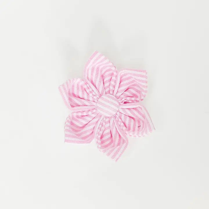 Pink Seersucker Collar Flower