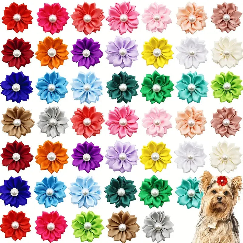 Dog Hair Flower with Pearl