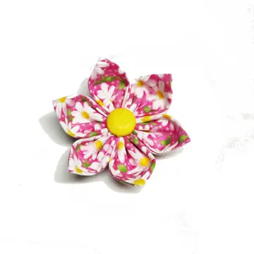 Pink Daisy Dog Collar Flower