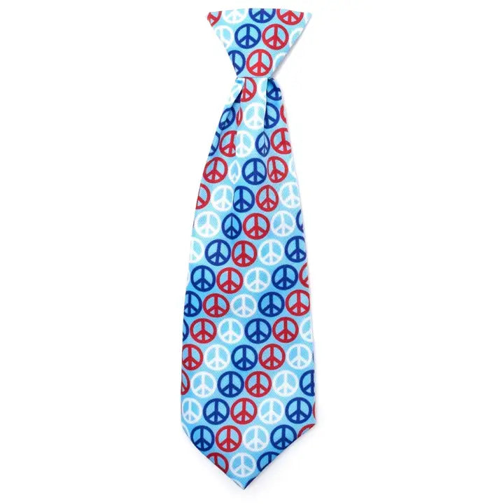 Red, White, and Blue Peace Neck Tie (Dog or Cat)