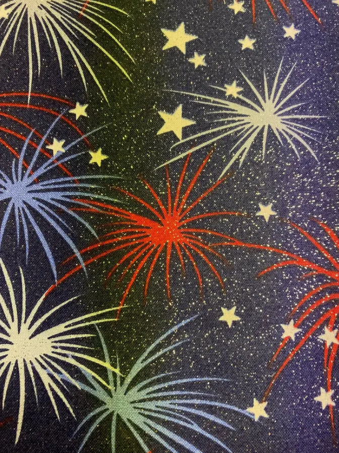 Patriotic Tie-On Dog Bandana (Fireworks)