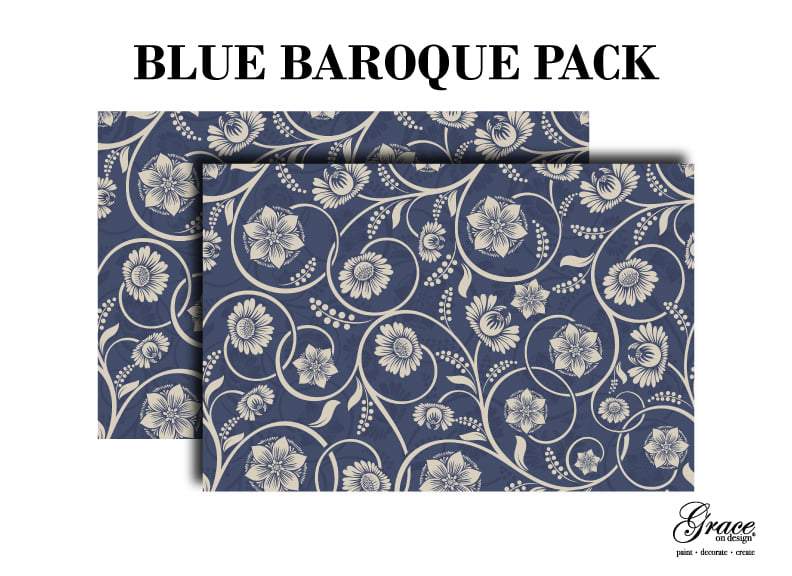 Blue Baroque Pattern Decoupage Pack