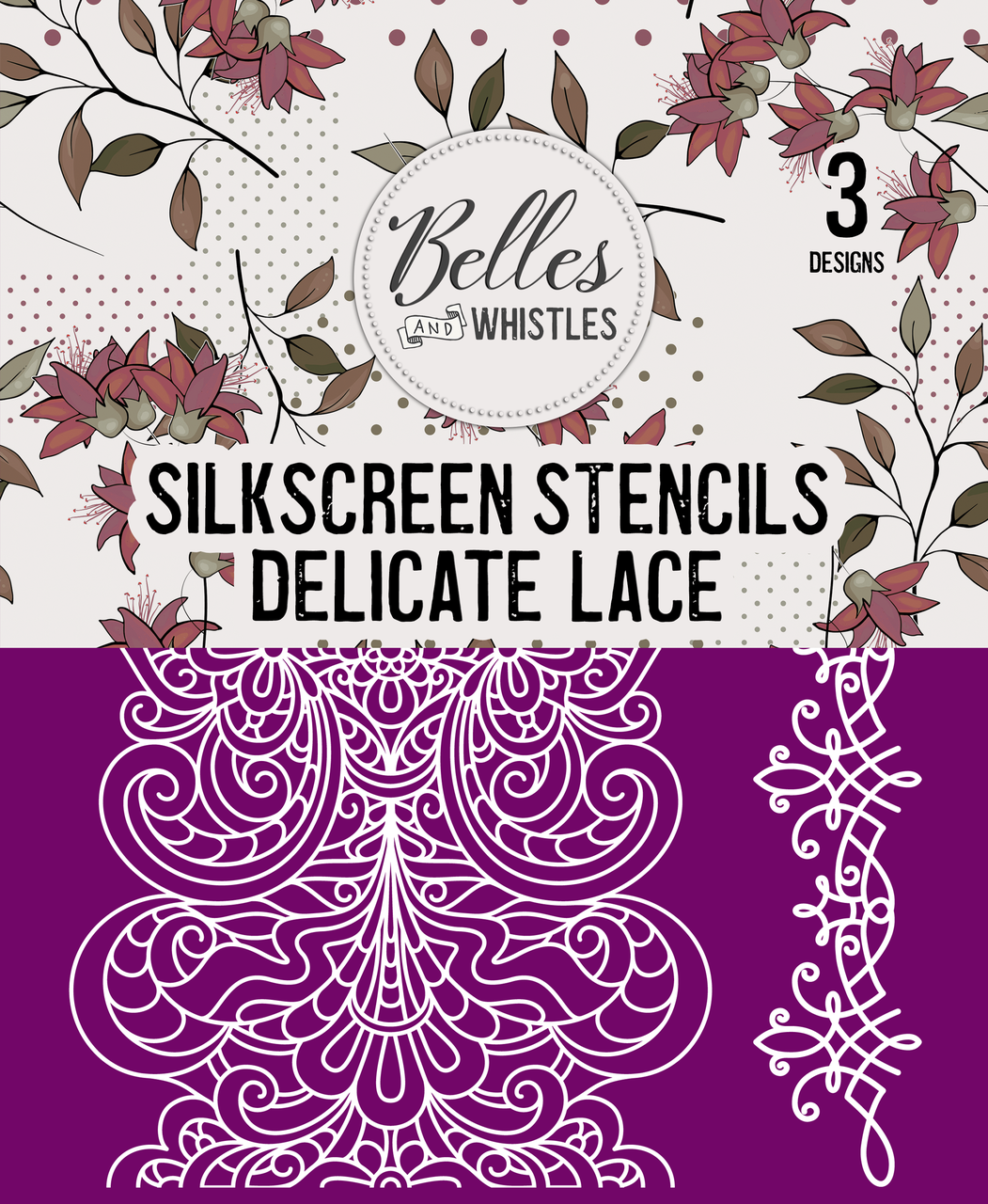 Delicate Lace Silkscreen Stencil - Belles and Whistles