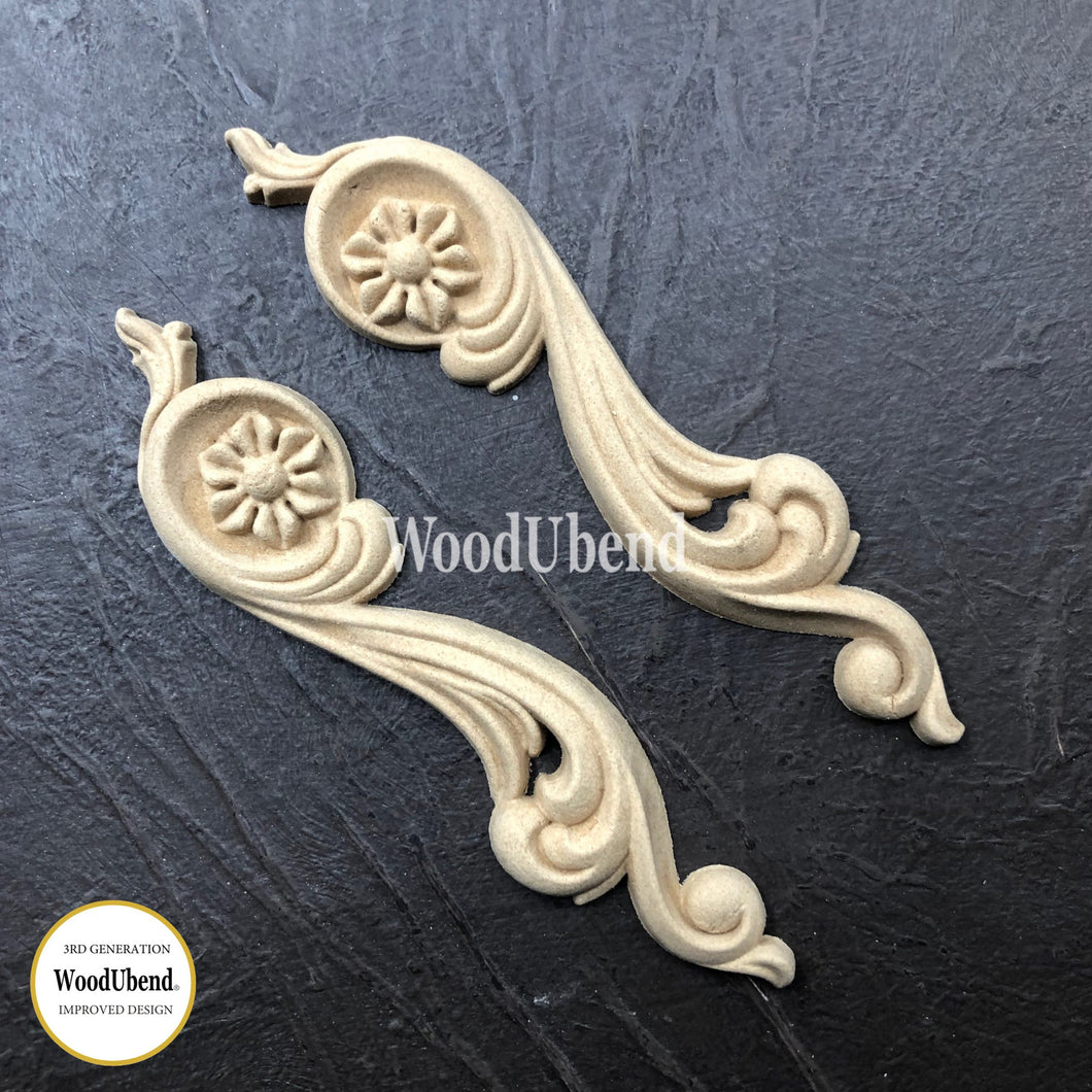 Pair Floral Scrolls (L&R) - 0364-5