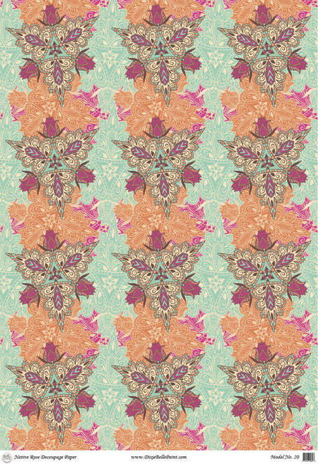 Native Rose - A1 Rice Decoupage Paper- Dixie Belle Paint Company